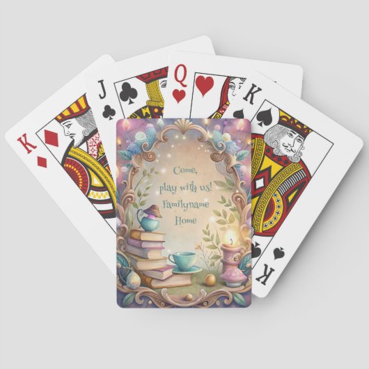Creëer Je Eigen Whimsical Theepartij Verhaal Pokerkaarten (Achterkant)