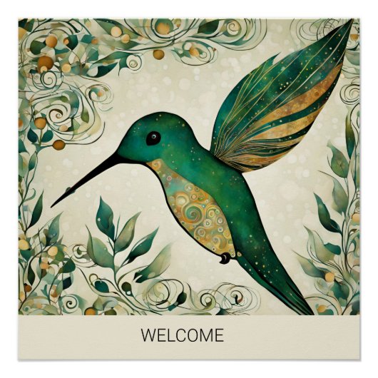 Creëer Je eigen winterkolibrie Perfect Poster (Voorkant)