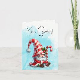 Creëer Je eigen winterse pepermunt kerstgnoom Feestdagen Kaart