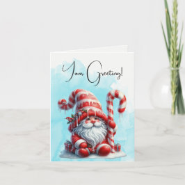 Creëer Je eigen winterse pepermunt kerstgnoom Feestdagen Kaart