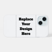 Creëer je eigen wit iPhone 15 case (Achterkant horizontaal)