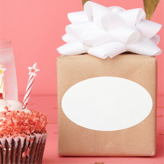 Creëer je eigen witte personaliseerbaar ovale sticker (Feest)