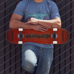 Creëer Je Eigen Woeste Rood & Zwart Persoonlijk Skateboard