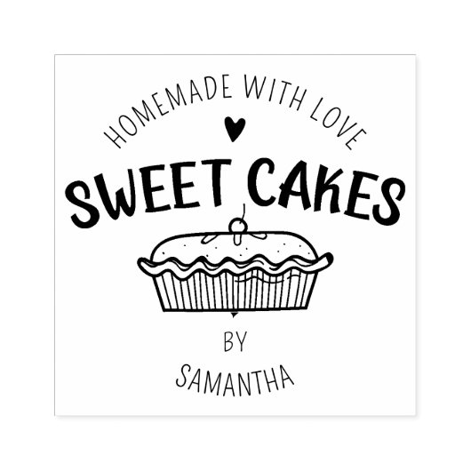 Creëer je eigen zelfgemaakte zoete taarten rubberstempel (Afrduk)