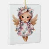 Creëer Je eigen zilveren bloemenkerstengel Keramisch Ornament (Rechts)