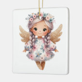 Creëer Je eigen zilveren bloemenkerstengel Keramisch Ornament (Links)