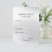 Creëer je eigen zilvergrijs RSVP kaartje (Staand voorkant)