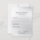 Creëer je eigen zilvergrijs RSVP kaartje (Voorkant)