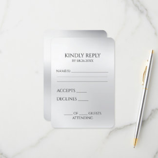 Creëer je eigen zilvergrijs RSVP kaartje