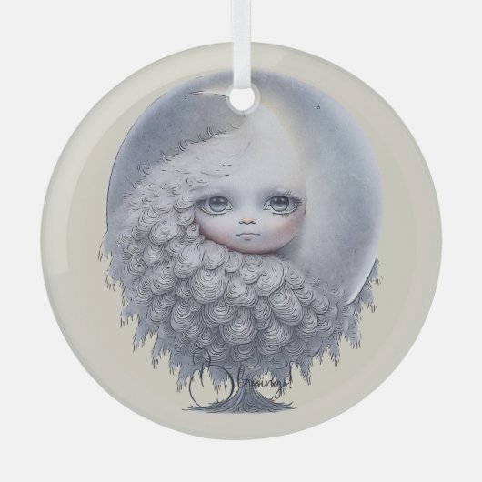 Creëer Je eigen zoete maanboom Glas Ornament (Voorkant)
