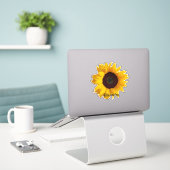 Creëer Je eigen zonnebloem Persoonlijke naam Sticker (Laptop op bureau)