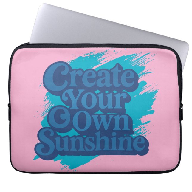Creëer Je Eigen Zonneschijn Retro faboolous Laptop Sleeve (Voorkant)