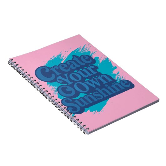Creëer Je Eigen Zonneschijn Retro faboolous Notitieboek (Rechterzijde)