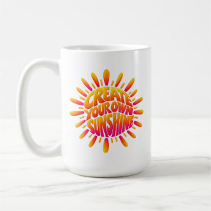 Creëer Je Eigen Zonneschijn Woordkunst Zon Typogra Koffiemok