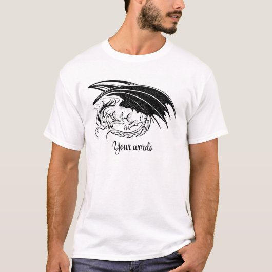 Creëer Je Eigen Zwarte Draak T-shirt (Voorkant)