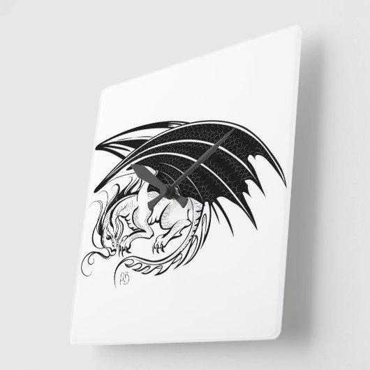 Creëer Je eigen zwarte draak Vierkante Klok (Hoek)