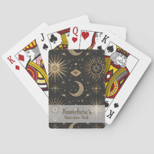 Creëer Je Eigen Zwarte & Gouden Hemelse Magische O Pokerkaarten