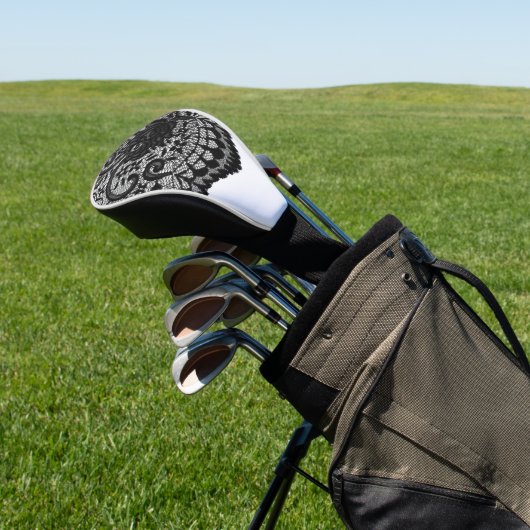 Creëer je eigen | Zwarte kant Golfheadcover (Insitu)