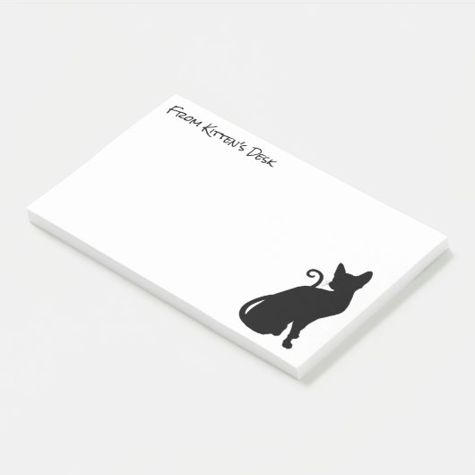 Creëer Je eigen zwarte kat silhouet Post-it® Notes (Schuin)