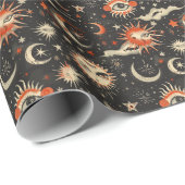 Creëer Je eigen zwarte Sinaasappel Celestial Magic Cadeaupapier (Rol Hoek)