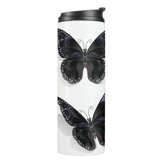 Creëer Je eigen zwarte vlinders Thermosbeker (Gedraaid links)