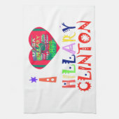 Creëer Je hebt een Inspirerend Hillary Love Quote Theedoek (Verticaal)