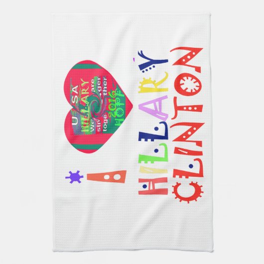 Creëer Je hebt een Inspirerend Hillary Love Quote Theedoek (Verticaal)