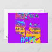 Creëer je VS hopen dat we sterker met elkaar samen Briefkaart (Voorkant / Achterkant)