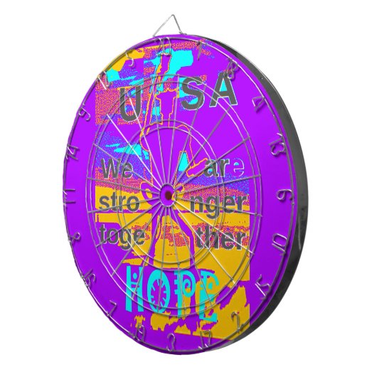 Creëer je VS hopen dat we sterker met elkaar samen Dartbord (Voorkant Rechts)