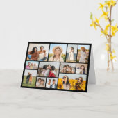 Creëer Jouw eigen 12 foto Collage vouwt groet Kaart (Gele Bloem)