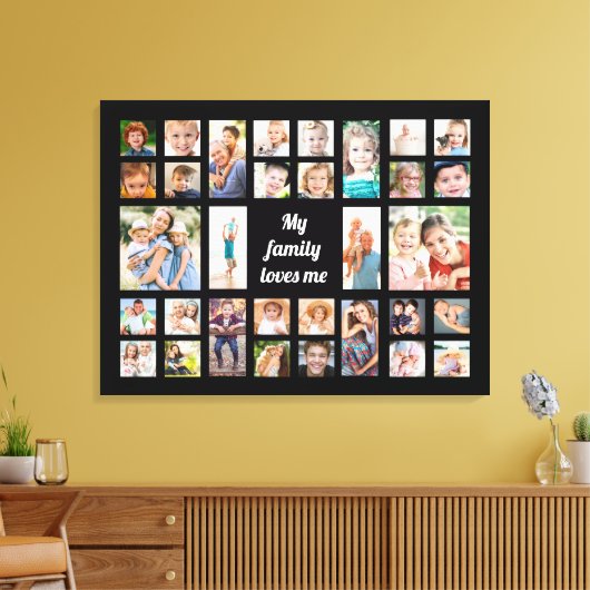 Creëer Jouw eigen 32 familie houdt van mijn fotoco Canvas Afdruk (Insitu (Woonkamer))