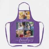 Creëer Jouw eigen 5 Foto Collage Familie Naam Paar Schort (Voorkant)