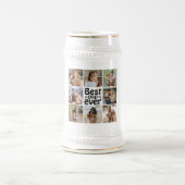 Creëer Jouw eigen 8 Foto Collage Beste vader ooit Bierpul (Center)