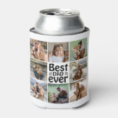 Creëer Jouw eigen 8 Foto Collage Beste vader ooit Blikjeskoeler (Blikje Voorkant)