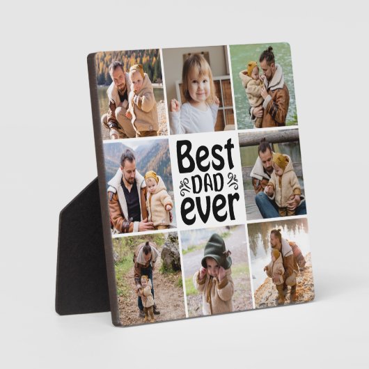 Creëer Jouw eigen 8 Foto Collage Beste vader ooit Fotoplaat (Voorkant)