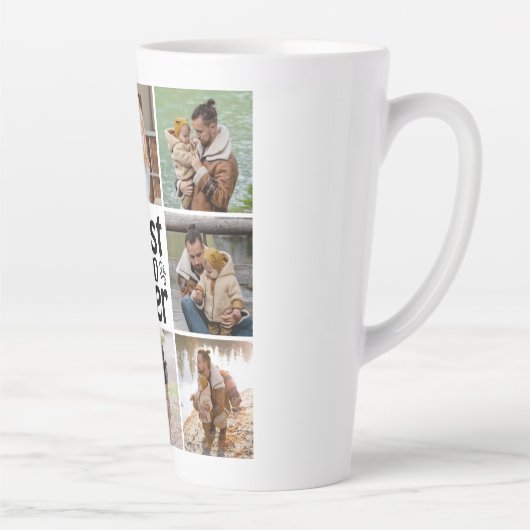 Creëer Jouw eigen 8 Foto Collage Beste vader ooit Latte Mok (Rechts)