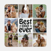 Creëer Jouw eigen 8 Foto Collage Beste vader ooit Metalen Ornament (Achterkant)
