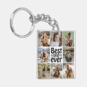 Creëer Jouw eigen 8 Foto Collage Beste vader ooit Sleutelhanger (Voorkant Links)