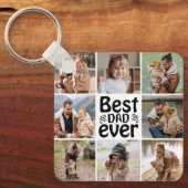 Creëer Jouw eigen 8 Foto Collage Beste vader ooit Sleutelhanger (Voorkant)