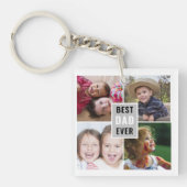 Creëer Jouw eigen foto 4 Collage Beste vader ooit Sleutelhanger (voorkant)
