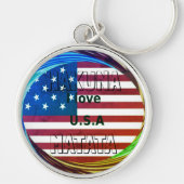 Creëer Jouw eigen ik hou van de VS Sleutelhanger (Voorkant)