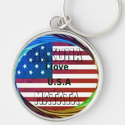 Creëer Jouw eigen ik hou van de VS Sleutelhanger (Voorkant)