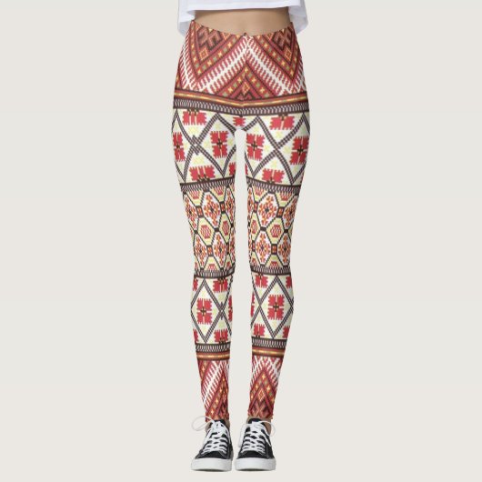 Creëer Jouw eigen kleurrijke Aztec Hakuna Matata Leggings (Voorkant)
