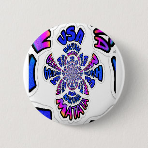 Creëer Jouw eigen Verenigde Staten Fun Art Ronde Button 5,7 Cm