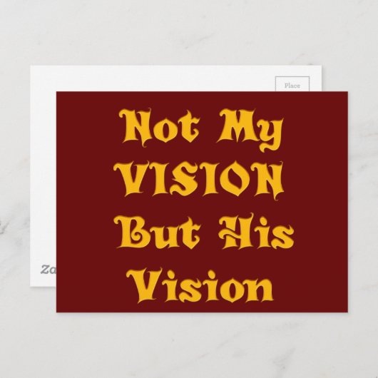 Creëer Jouw eigen visie niet mijn visie maar zijn  Briefkaart (Voorkant / Achterkant)