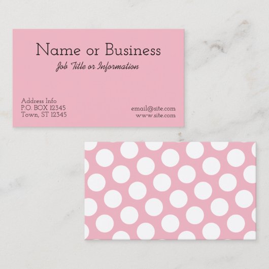 Creëer Jouw eigen witte poka Dot Visitekaartje (Voorkant / Achterkant)