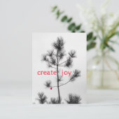 Creëer Joy Kerstmis Feestdagen Pine Tree Ornament Briefkaart (Staand voorkant)