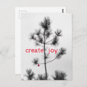 Creëer Joy Kerstmis Feestdagen Pine Tree Ornament Briefkaart (Voorkant / Achterkant)