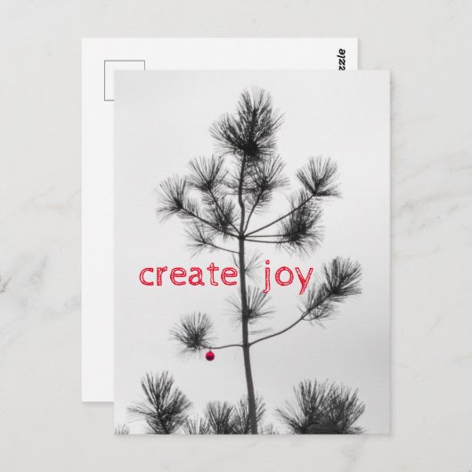 Creëer Joy Kerstmis Feestdagen Pine Tree Ornament Briefkaart (Voorkant / Achterkant)