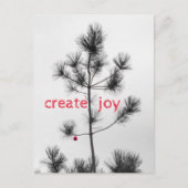 Creëer Joy Kerstmis Feestdagen Pine Tree Ornament Briefkaart (Voorkant)